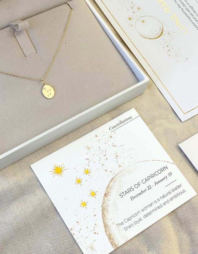 Luna Rae - Solid Gold - Stars of Capricorn Necklace