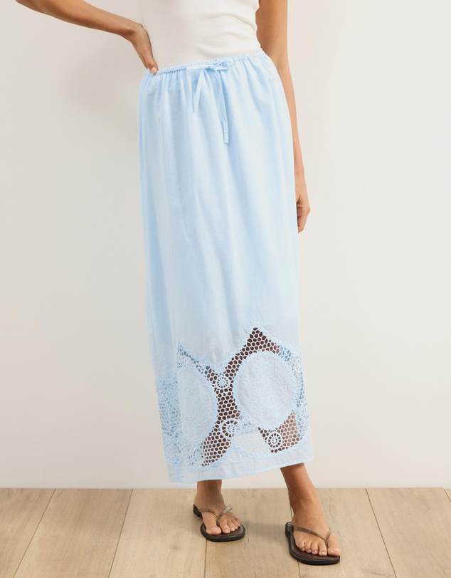 Atmos&Here - Cora Embroidered Midi Skirt