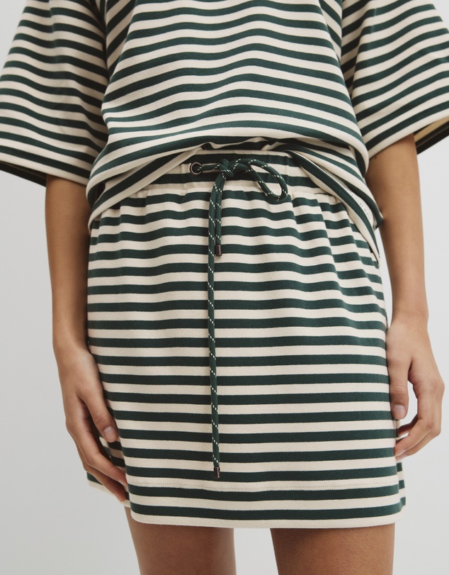 Country Road - Australian Cotton Blend Stripe Jersey Skirt