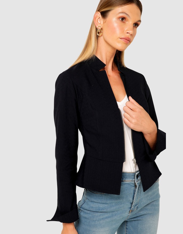 SACHA DRAKE - Front Zip Peplum Jacket