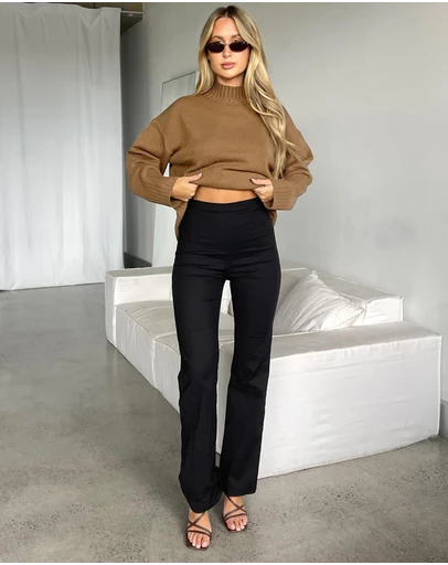 Dazie - It Girl Fitted High Waisted Pants