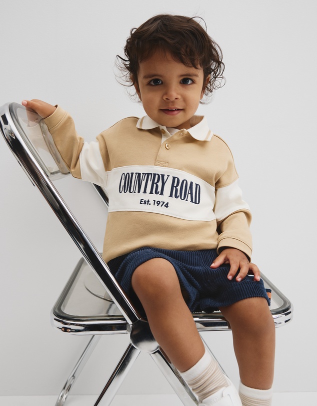 Country Road - Organically Grown Cotton Logo Rugby T-shirt
