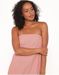Petal & Pup - Soph Strapless Maxi Dress - Pink Stripe