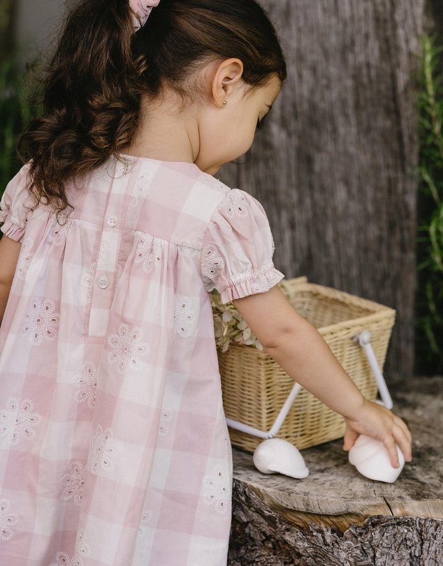 Bebe by Minihaha - Lara Cutwork Check Dress - Babies