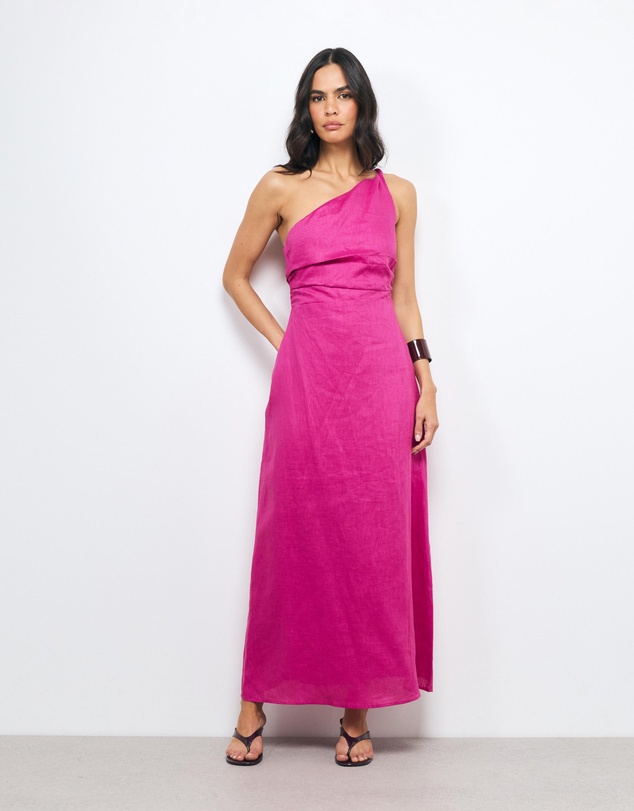 AERE - Lettie One Shoulder Maxi Dress