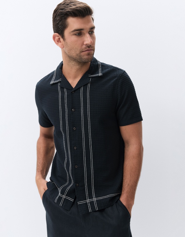 UNISON - Embroidered Bowler Regular Fit Shirt