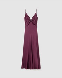 M.N.G - V-Neck Satin Dress
