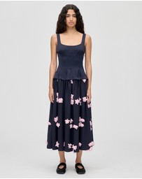 Stine Goya - Double Sided Crepe Corset Long Dress