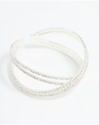 Lovisa - Silver Diamante Pave Wrap Bangle