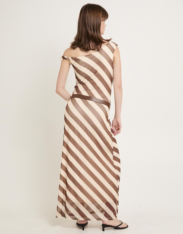 Alice In The Eve - Mesh Stripe Maxi Dress