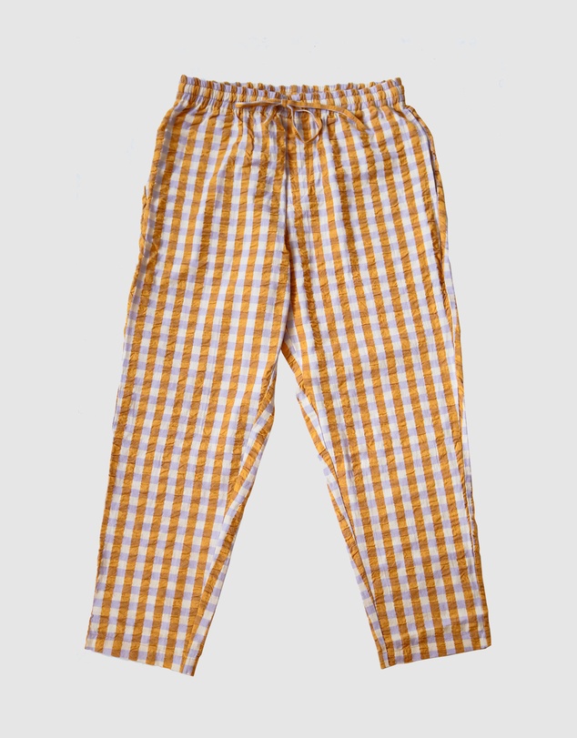 Mosey Me - Mango Seersucker Long Pyjama Set