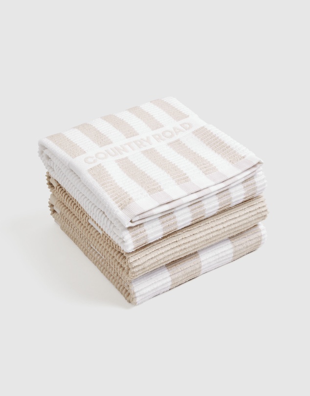 Country Road - Cr Stripe Australian Cotton Tea Towel Pack Of 3