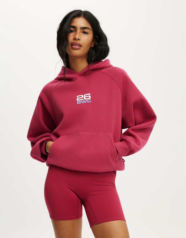 Cotton On Body Active - Plush Premium Graphic Raglan Hoodie