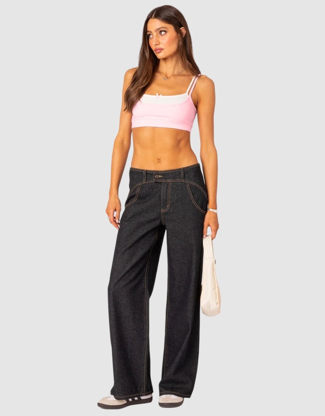 EDIKTED - Western Low Rise Jeans