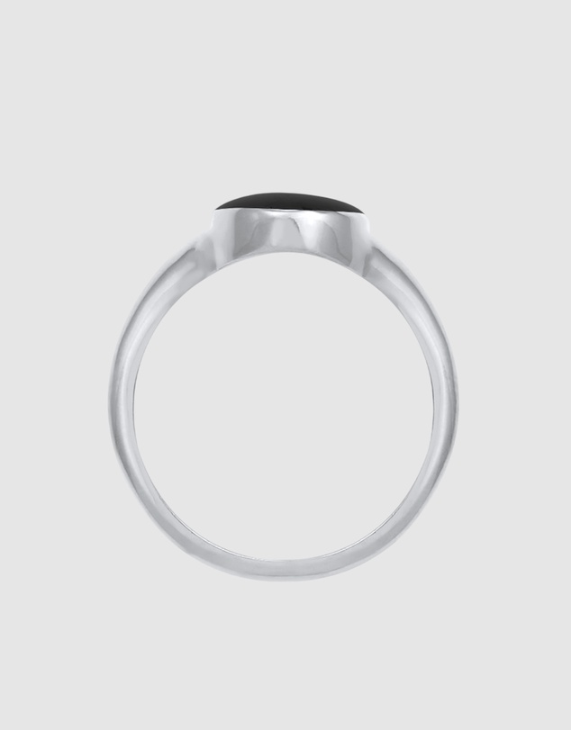 Elli Jewelry - Ring Signet Ring Classic Oval with Enamel in 925 Sterling Silver