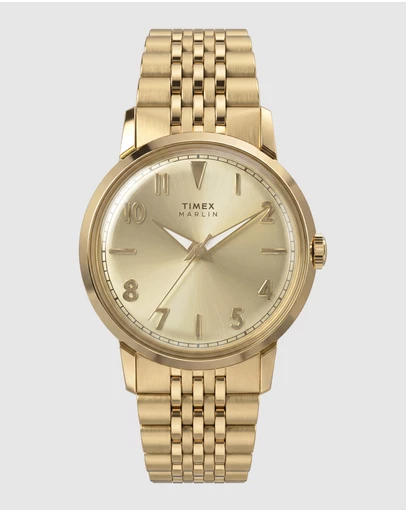TIMEX - Marlin® 34mm Gold-tone Stainless Steel Bracelet Watch