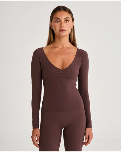 All Fenix - ALLFENIX CloudCore Lite Ruched V-Neck Long Sleeve