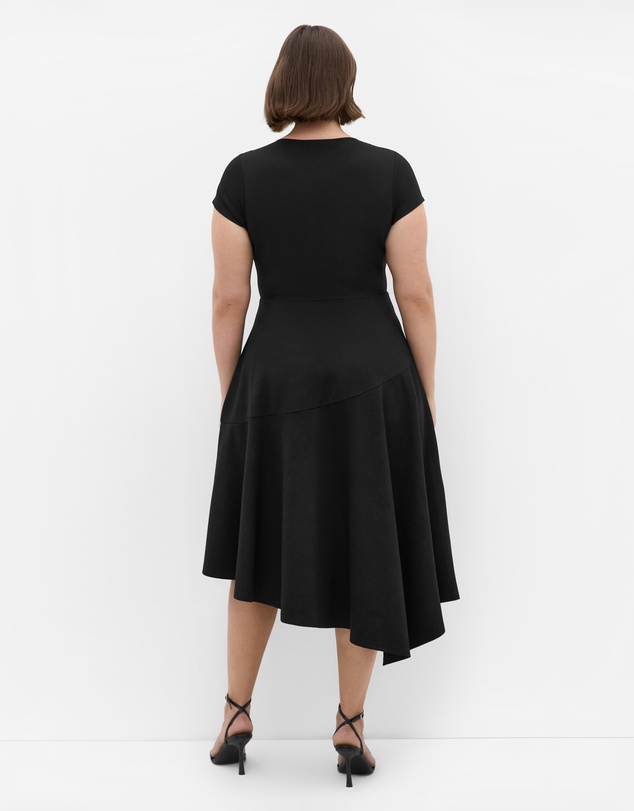 City Chic - Plus size Ponte Flare Midi Dress - black