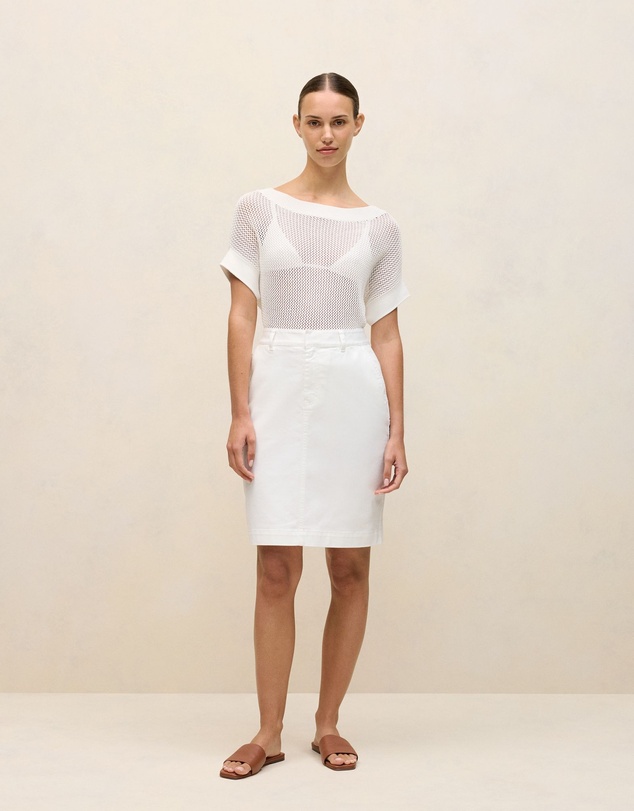 Trenery - Classic Denim Skirt in White