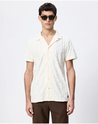 Scotch & Soda - Terry Jacquard Regular-Fit Short Sleeve Shirt