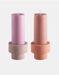 porter green - escc small pillar candle soy-blend unscented candles