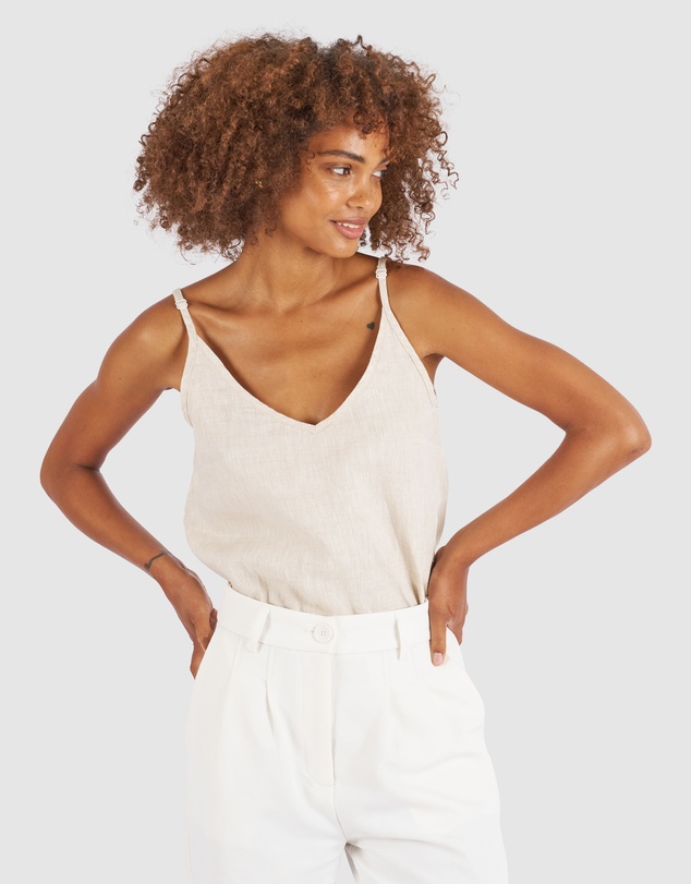CAMIXA - CAMI-V linen Camisole Top