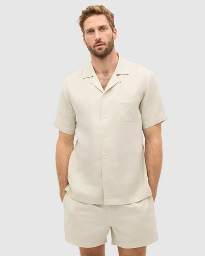Seed Heritage - Camp Collar Linen Shirt