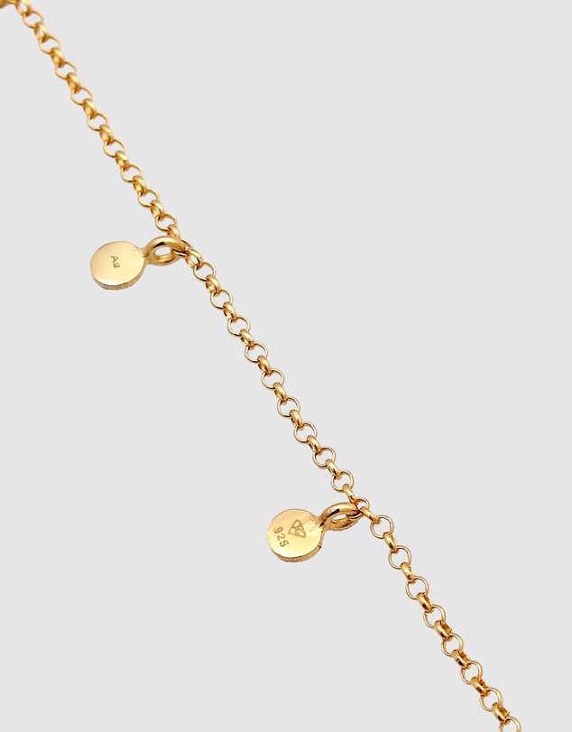 Elli Jewelry - Bracelet Platelet Pendant Round Textured in 925 sterling silver Gold Plated