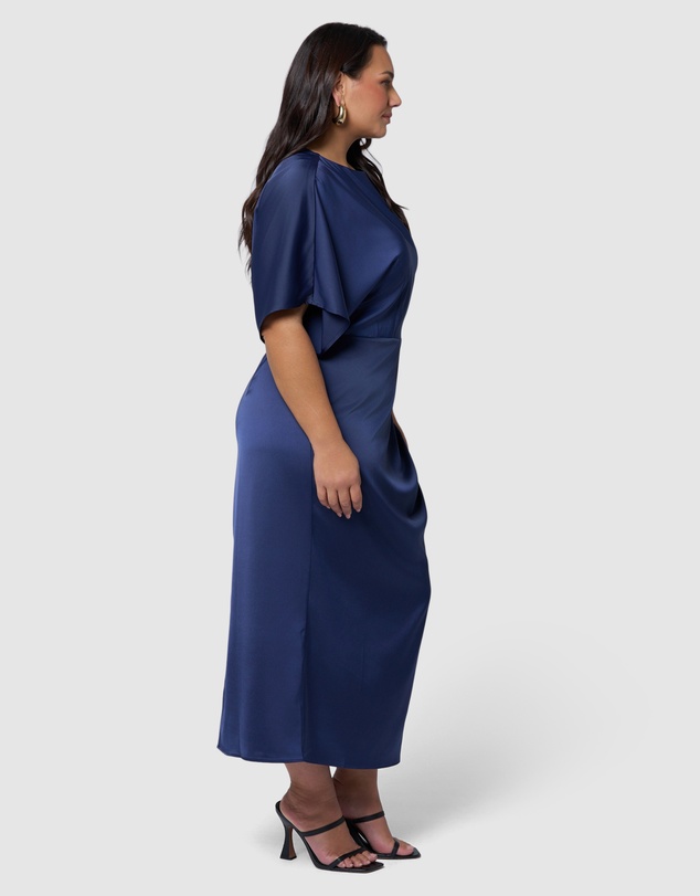 Pink Dusk by Curve Project - Dark Romance Satin Midi Dress