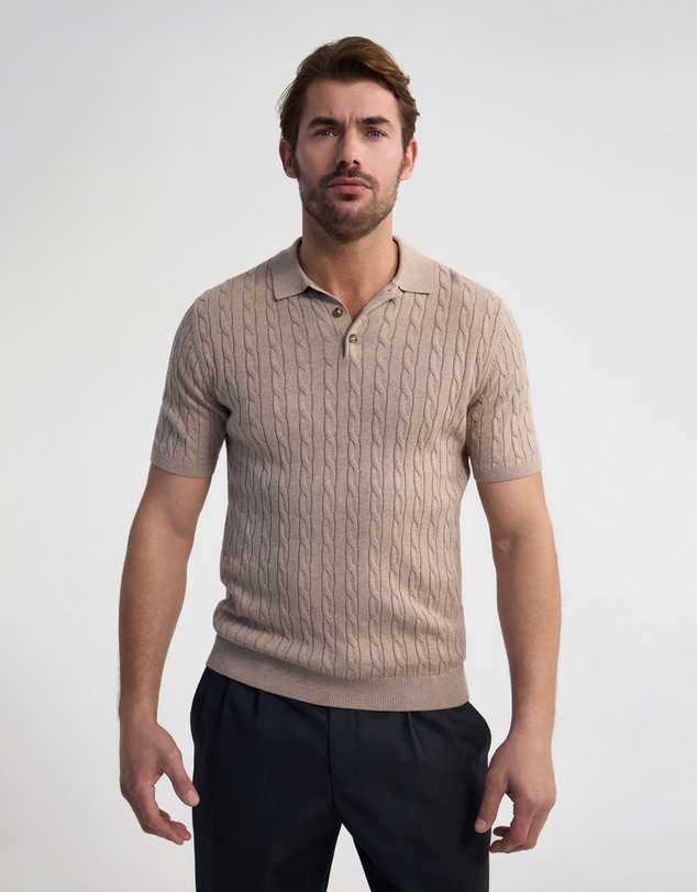 Oxford - Fernando Cable Knit Polo