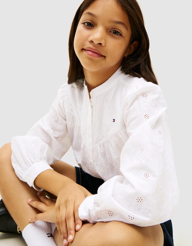 Tommy Hilfiger - Regular Fit Broderie Anglaise Shirt - Teens
