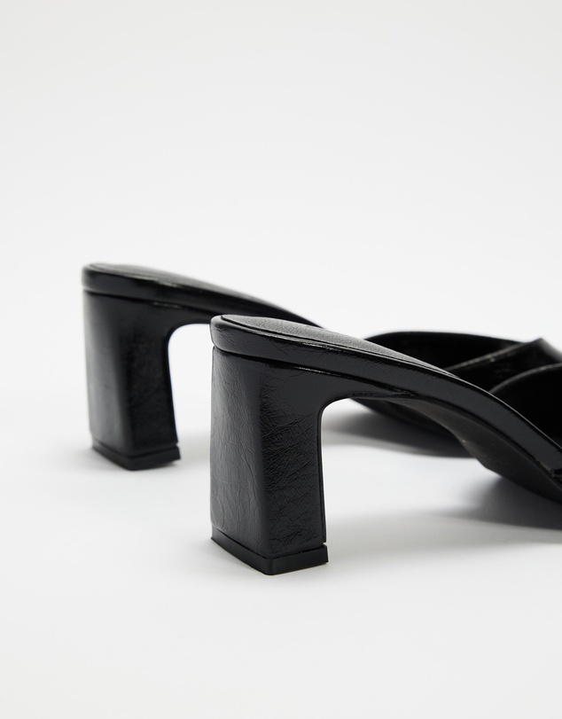 Atmos&Here - Hazel Crinkle Leather Peep Toe Heels