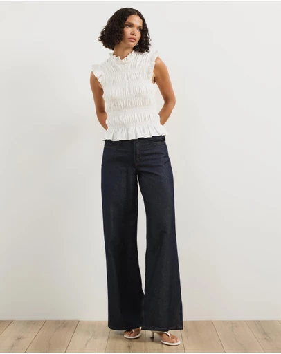 Atmos&Here - Coralie Linen Blend Frill Top