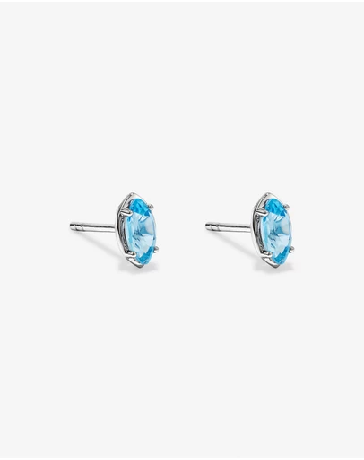 Michael Hill - Marquise-Cut Swiss Blue Topaz Stud Earrings in Sterling Silver