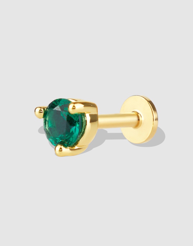 Wanderlust + Co - Birthstone Gold Flat Back Earring - May