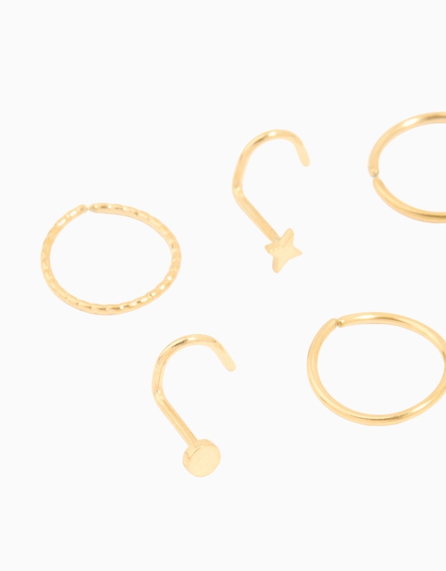 Lovisa - Surgical Steel Nose Stud & Ring 6-Pack