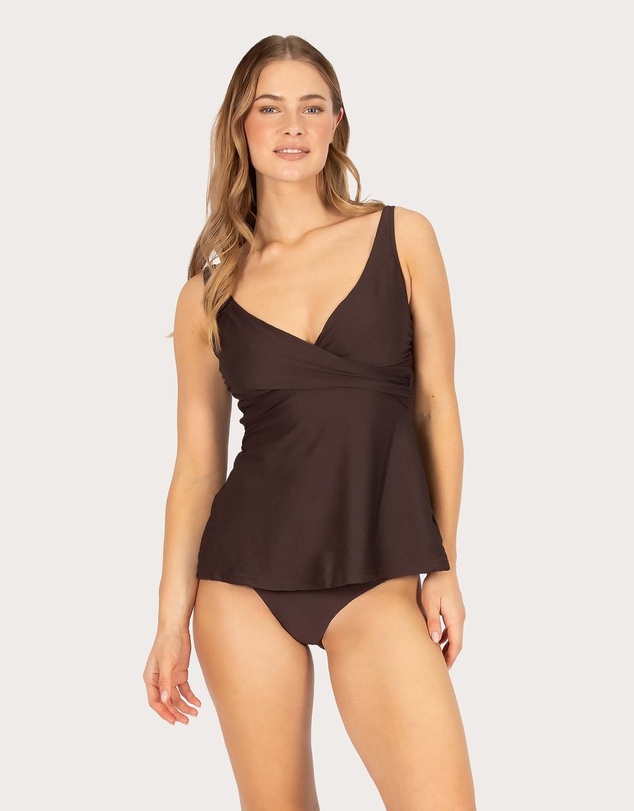 Baku Swimwear - Rococco Flared D/E Cup Wrap Singlet Top
