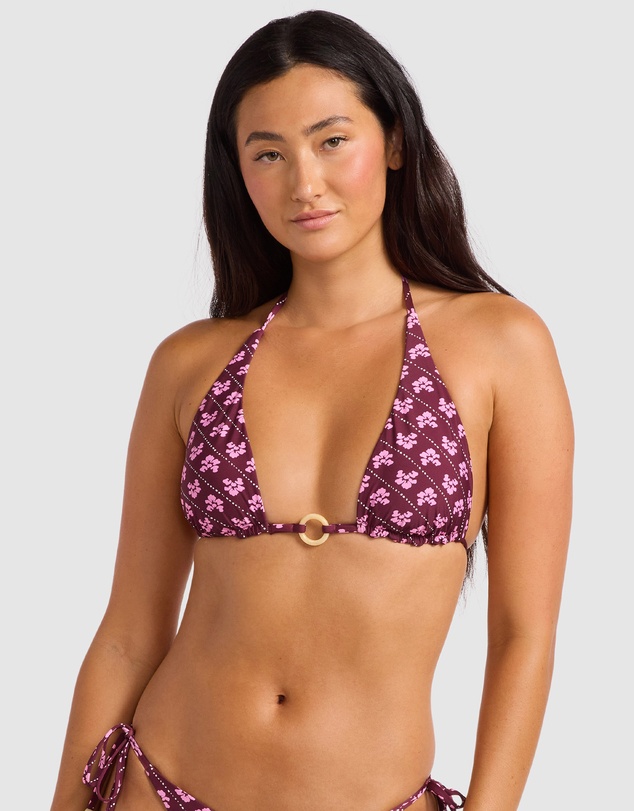 Seafolly - Batik Bloom Longline Slide Triangle Bikini Top