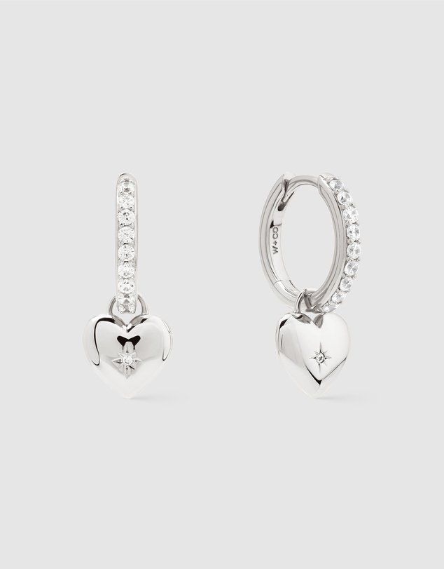 Wanderlust + Co - Heart Charm Huggie Earrings