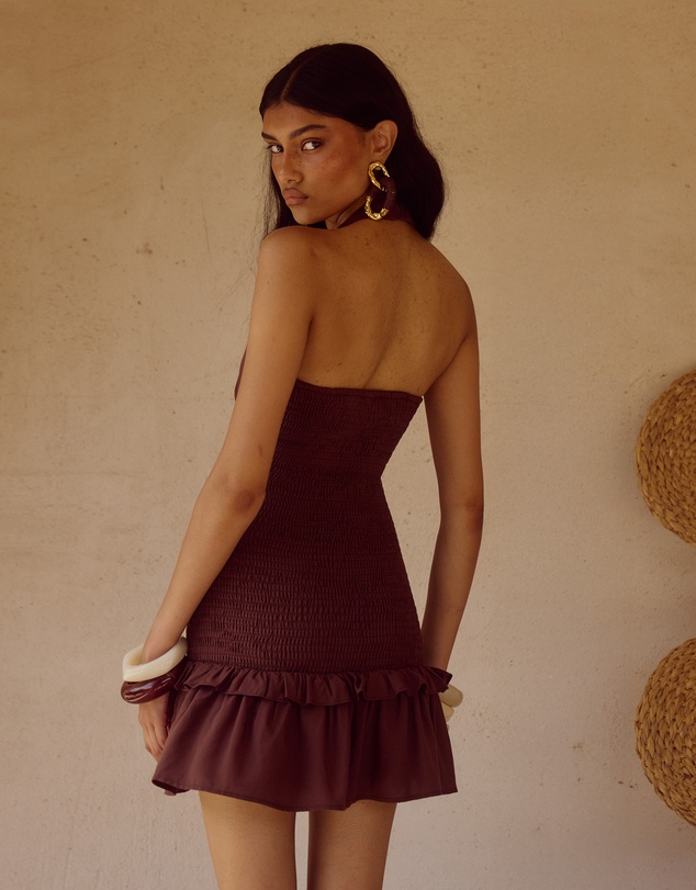 Seven Wonders - Fleur Shirred Halter Mini Dress