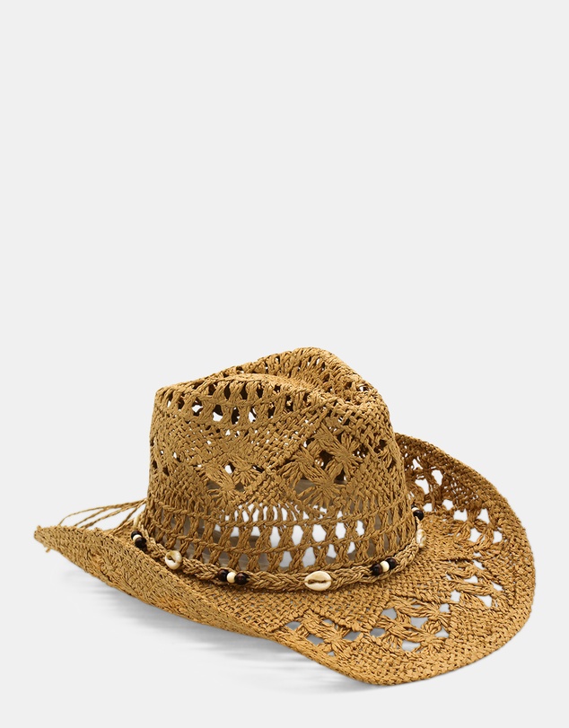 Morgan & Taylor - Salem Woven Straw Cowboy Hat in Tan Brown