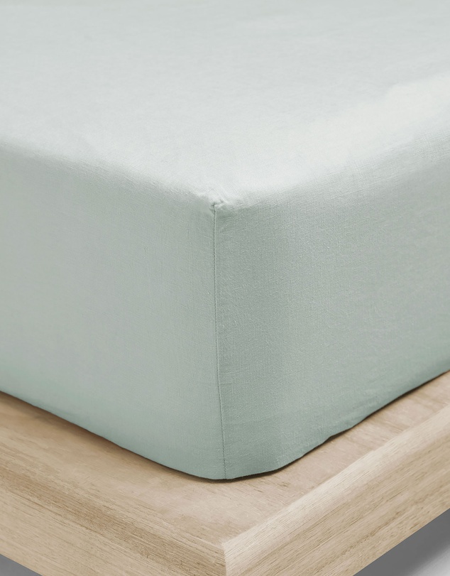 Aura Home - Evie Stonewash Organic Cotton Sheet Set in Mist