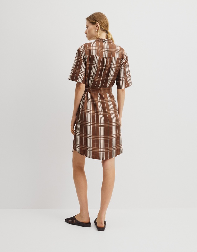 Country Road - Check Washable Silk Shirt Dress