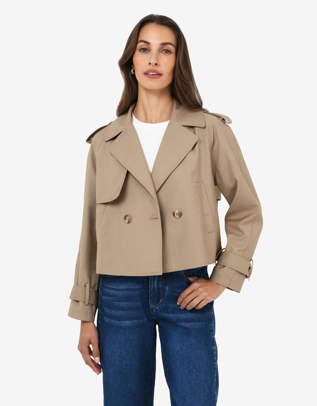 Forcast - Collins Cropped Trench Coat