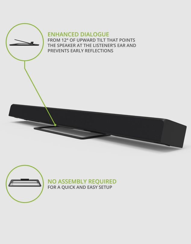 iWorld - Kanto S10 Low-Profile Angled Sound Bar and Center Channel Speaker Stand for Home Theater