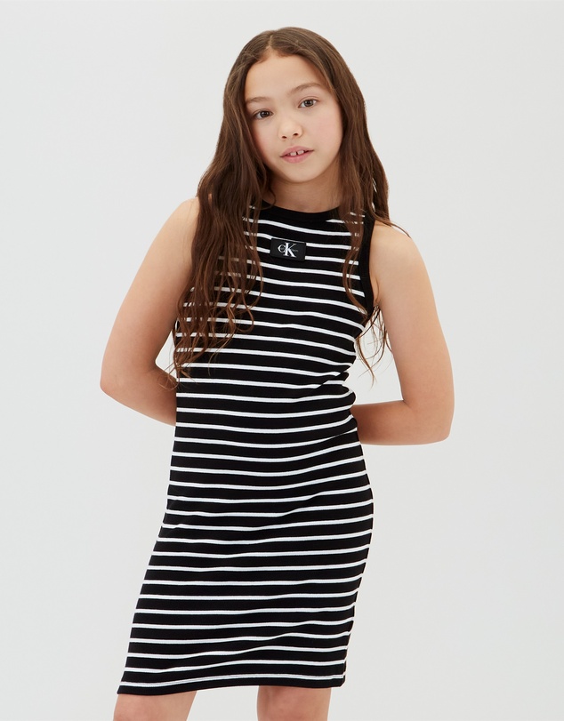 Calvin Klein Jeans - Girls Ribbed Stripe Tank Dress