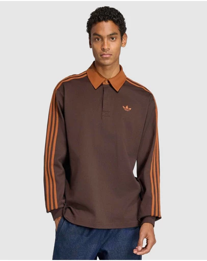 adidas Originals - 3-Stripes Rugby Long Sleeve Polo