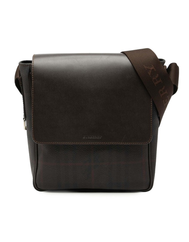 Pre-Loved by Azura Reborn - Pre-Loved Smoke Check Coated Canvas and Leather Crossbody