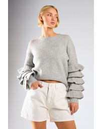 Glamorous - Tiered Ruffle Sleeve Sweater
