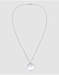 Elli Jewelry - Necklace with Pendant Circle Brushed 925 Sterling Silver